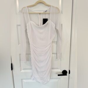 Fashion Nova Sheer White Mini Dress